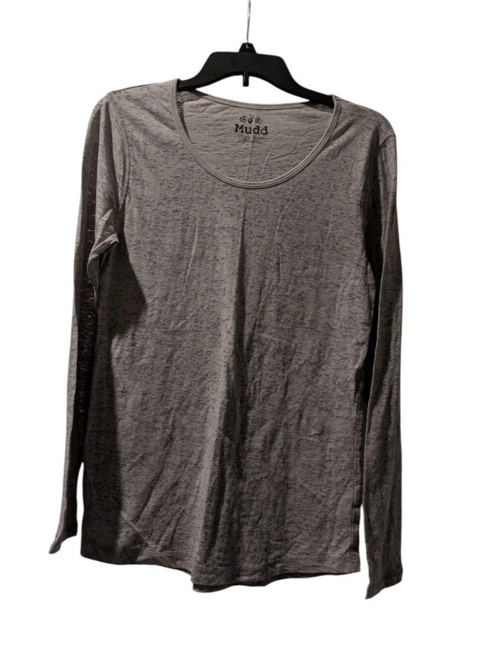 Mudd Women's Long Sleeve Tee - Gray Heather Size XL
